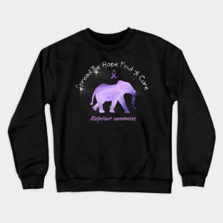 Alzheimer Awareness Spread The Hope Find A Cure Gift Crewneck Sweatshirt